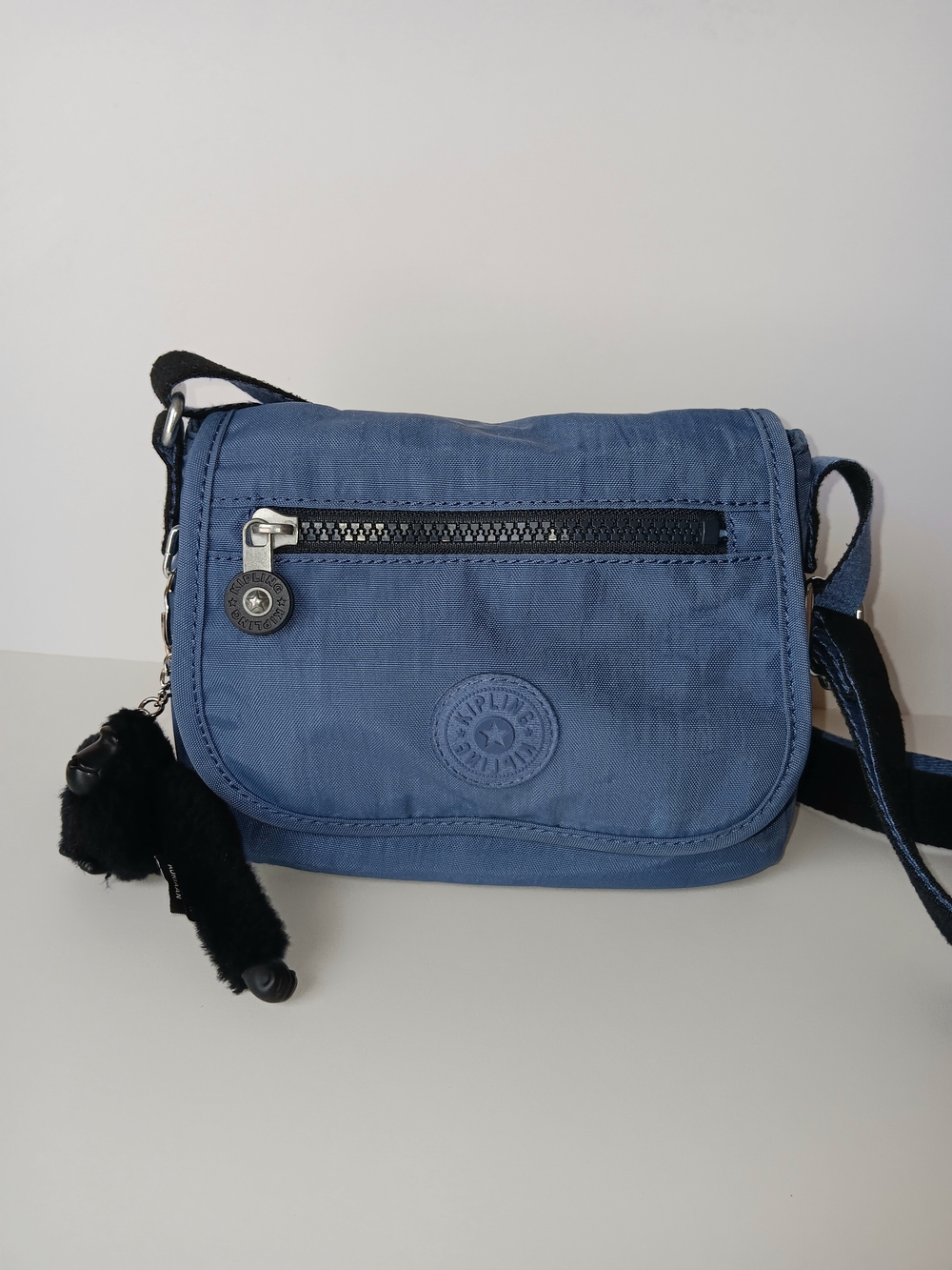 Kipling Sabian Blue Crossbody Nylon Bag Zip Flap Adjustable Strap